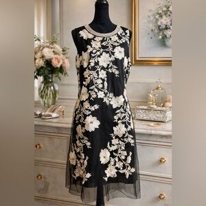 SD Collection Black Dress Size 14 Classic Minimalist Elegant Midi Dress